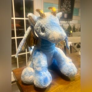 NEW Blue and Gold Plush Plush Storm The Dragon The Bear Factory 16 inch